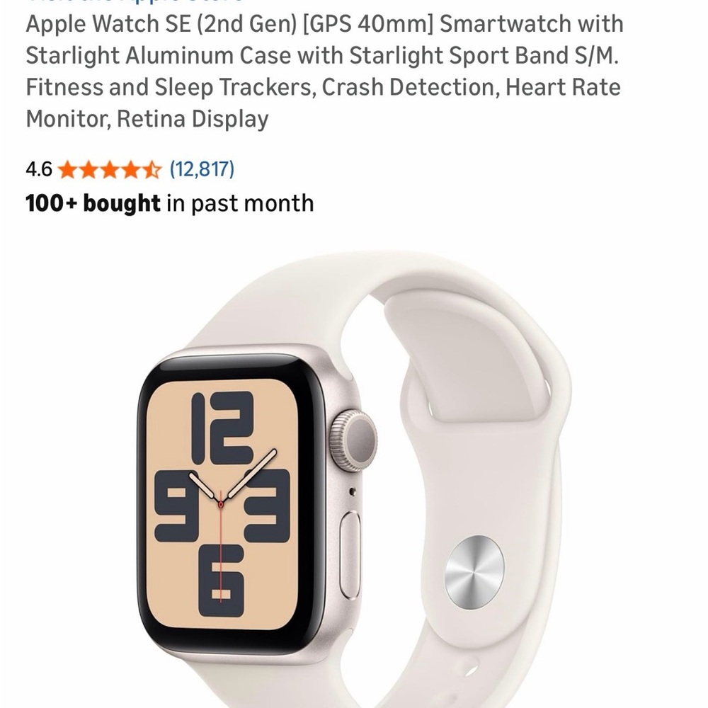 Apple Smartwatch in Starlight with Cream Dial